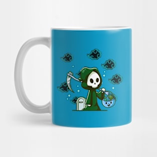 Midnight Stroll of the Grim Reaper: A Haunting Tale Mug